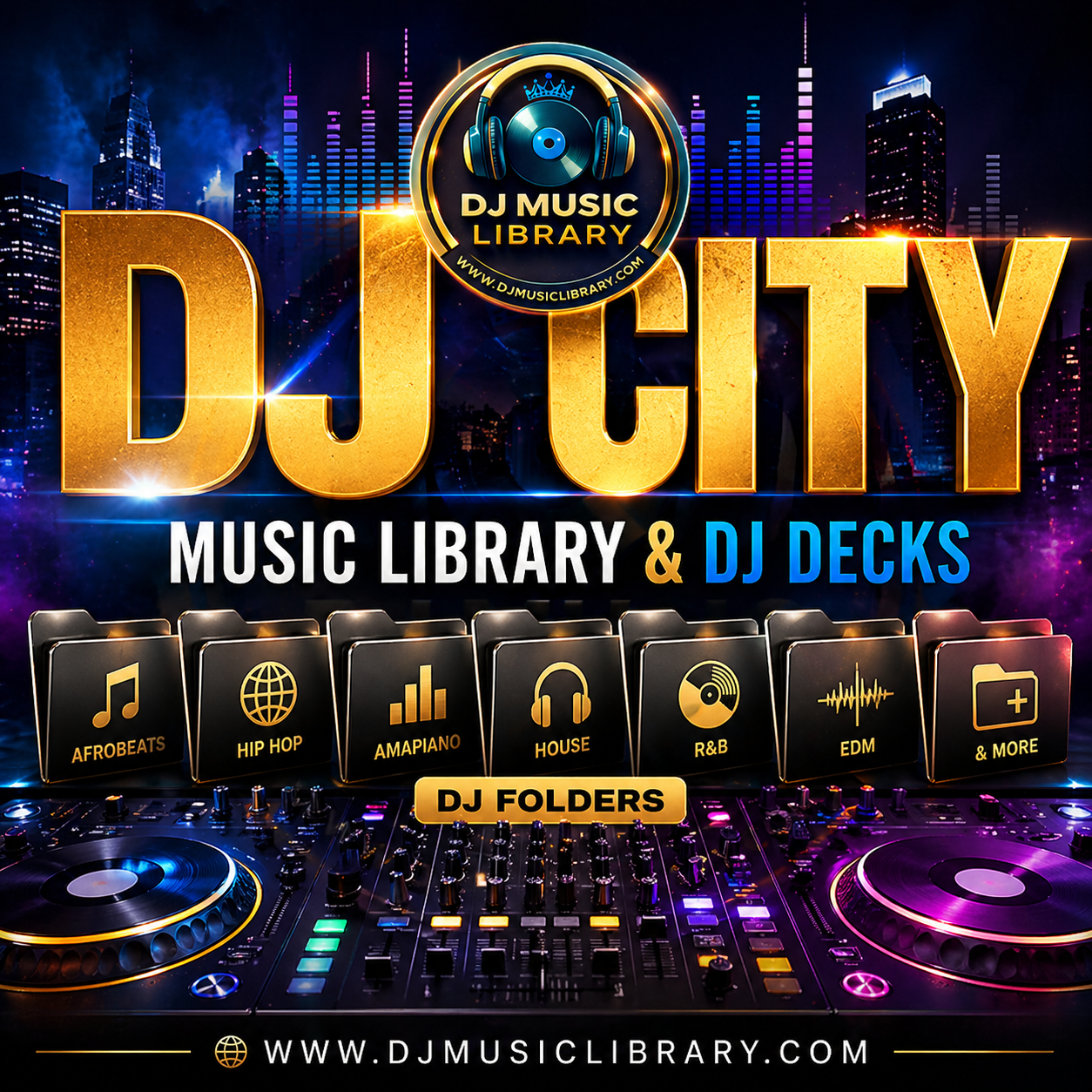 DJ City Music Library & Decks – Organized DJ Folders 1950s - 2030 updates
