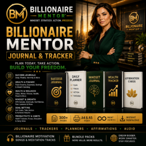 Billionaire Mentor Luxury Journal Bundle: Plan, Focus, Track, Manifest, Succeed
