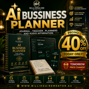 AI Business Planner – Printable AI Business Planner | Entrepreneur Planner | Business Growth Journal | Audio Affirmations | A4 & A5 Print