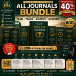 2026 Billionaire Success Journal Bundle - 600 Pages - 500 Affirmation MP3 - PRINTABLE Journal Pages - Digital Planner Pages - A5 & A4 Size