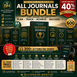 2026 Billionaire Success Journal Bundle - 600 Pages - 500 Affirmation MP3 - PRINTABLE Journal Pages - Digital Planner Pages - A5 & A4 Size