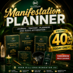 Manifestation Planner – Printable Manifestation Journal | Law of Attraction Planner | Mindset Tracker | Audio Affirmations | A4 and A5 Print