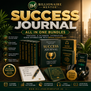 Success Journal – Printable Success Planner | Goal Journal | Daily Reflection | Audio Affirmations | Billionaire Mentor™